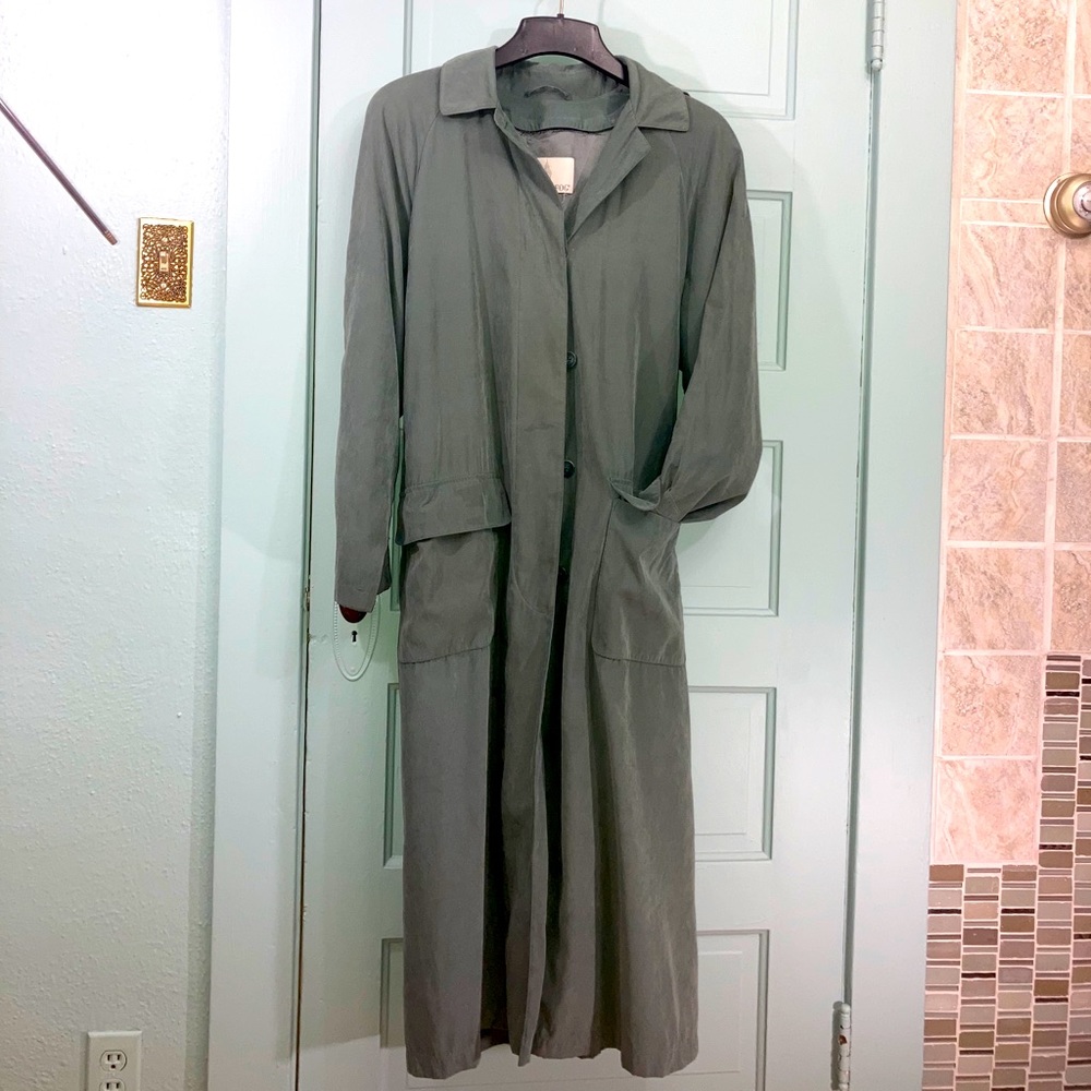 London Fog Sage Trench Coat L